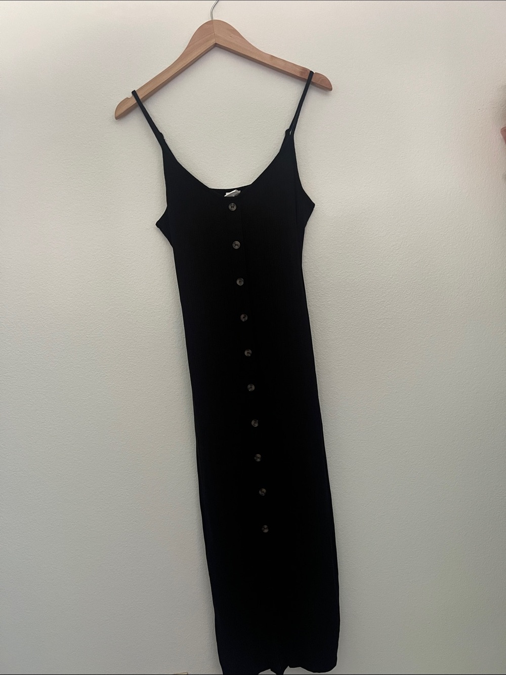 H&M Black Sheath Midi Dress Spaghetti Strap
